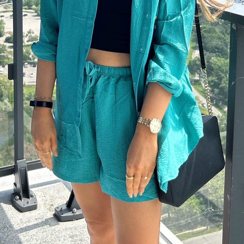 Green Summer set (shorts + shirt)